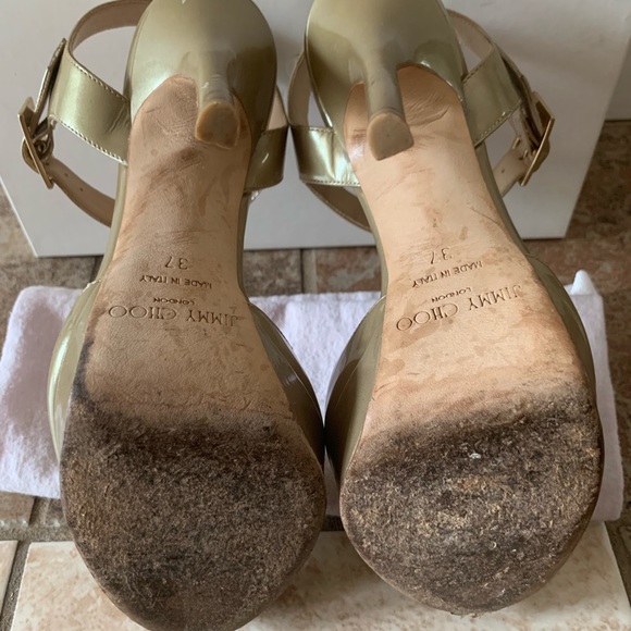 Jimmy Choo Champagne Platform Patent Heel - Picture 5 of 7